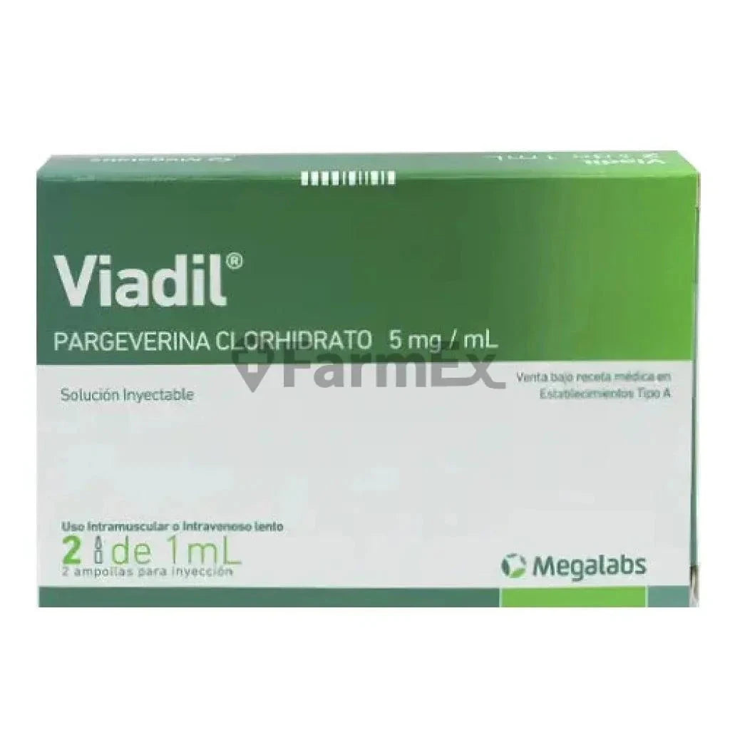 Viadil Solución Inyectable 5 mg / 1 mL x 2 Ampollas Farmex-MiaHealth-Persistente